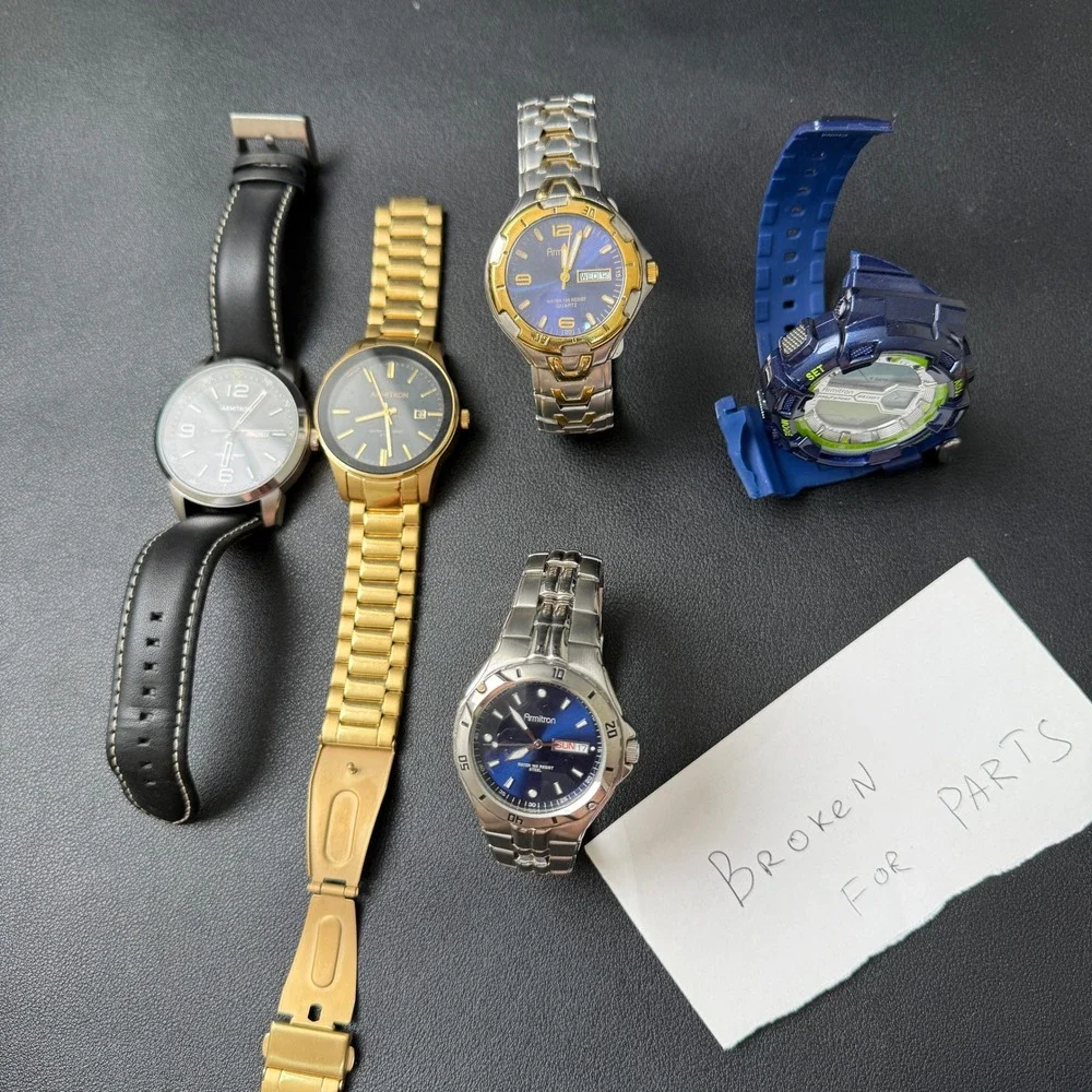 Set of 5 Armitron Men's Analog & Digital Watches‎ BROKEN FOR PARTS 20/5489SV 20